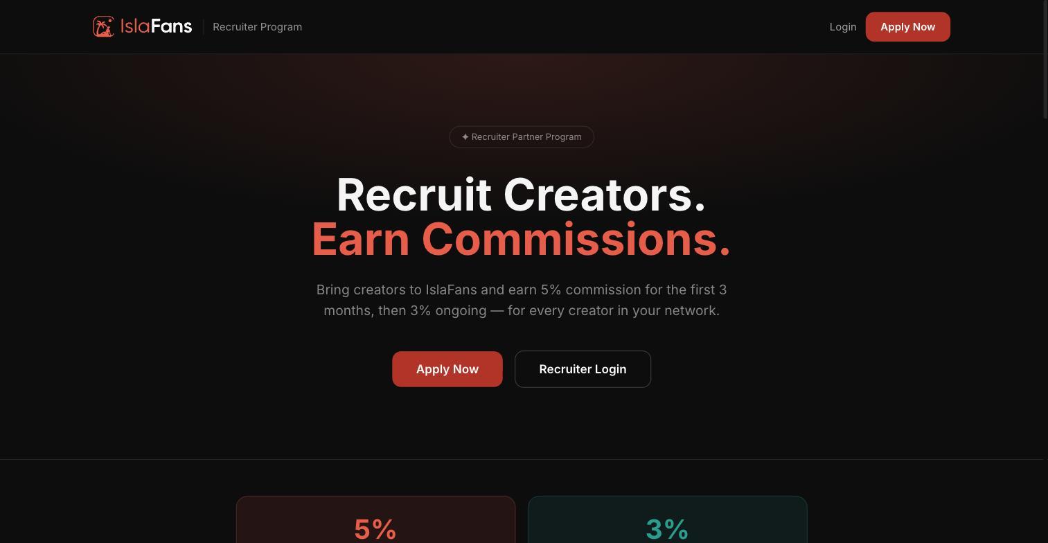 Apply to the Recruiter Program — screenshot 1
