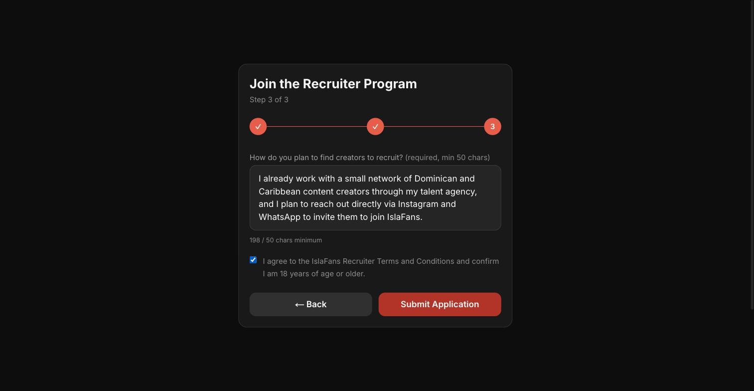 Apply to the Recruiter Program — screenshot 4