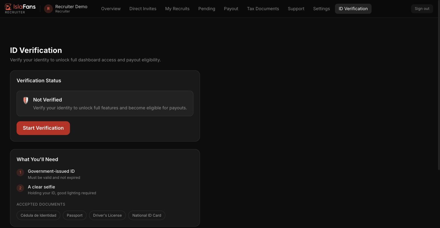 Complete ID verification to unlock full access — screenshot 1