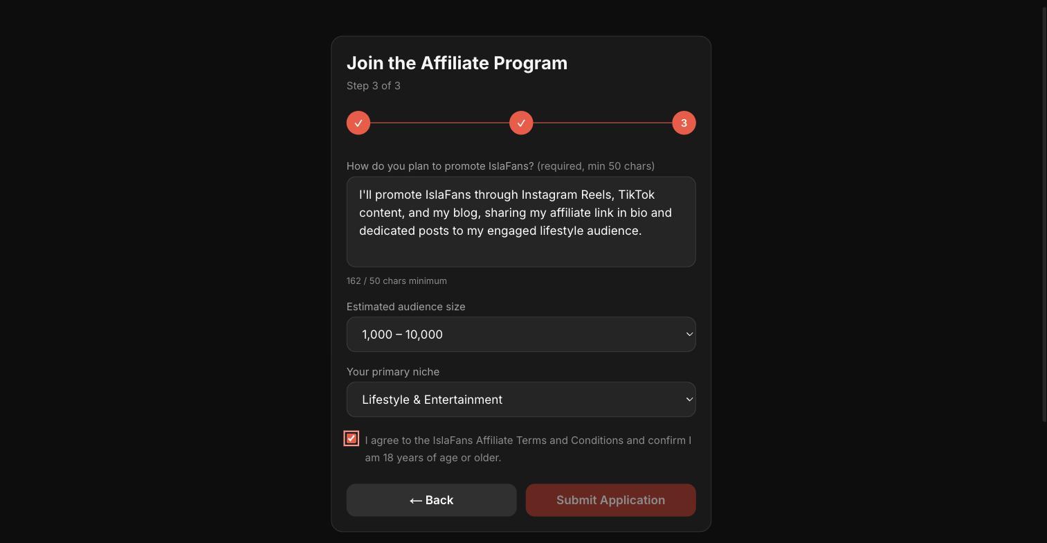 Create Your Affiliate Account — screenshot 5