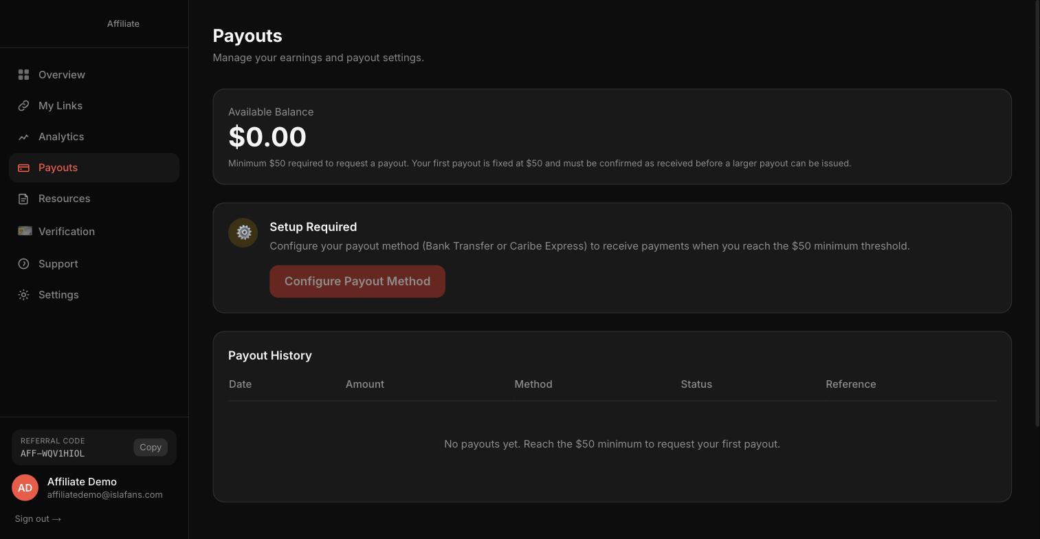 Set Up Your Payout Method — screenshot 1
