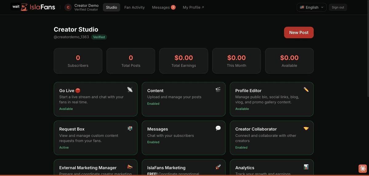 Verified & unlocked dashboard — screenshot 1
