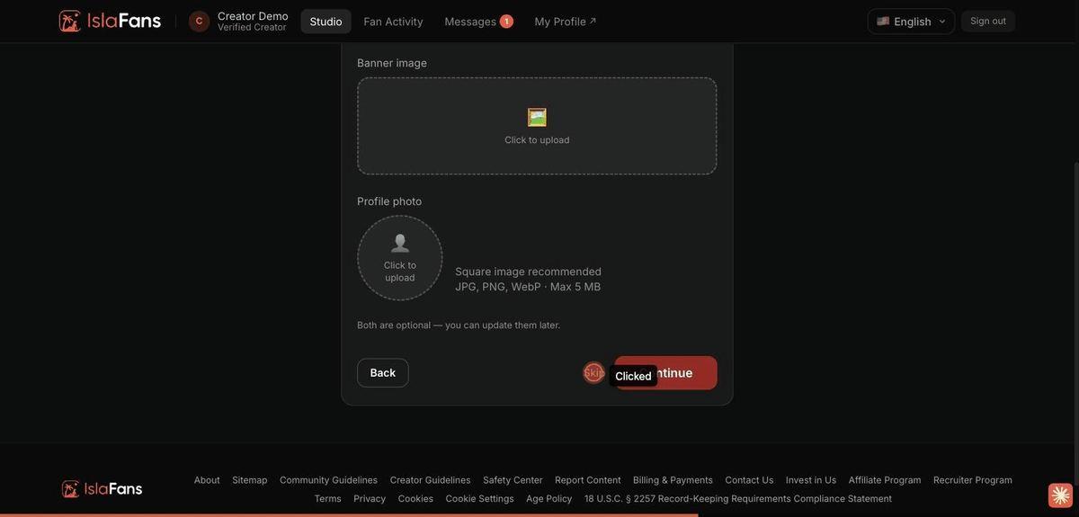 Complete your creator profile — screenshot 6