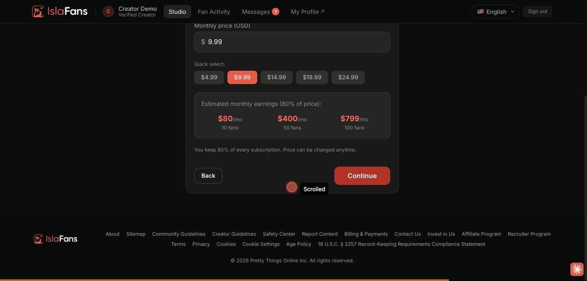 Complete your creator profile — screenshot 7