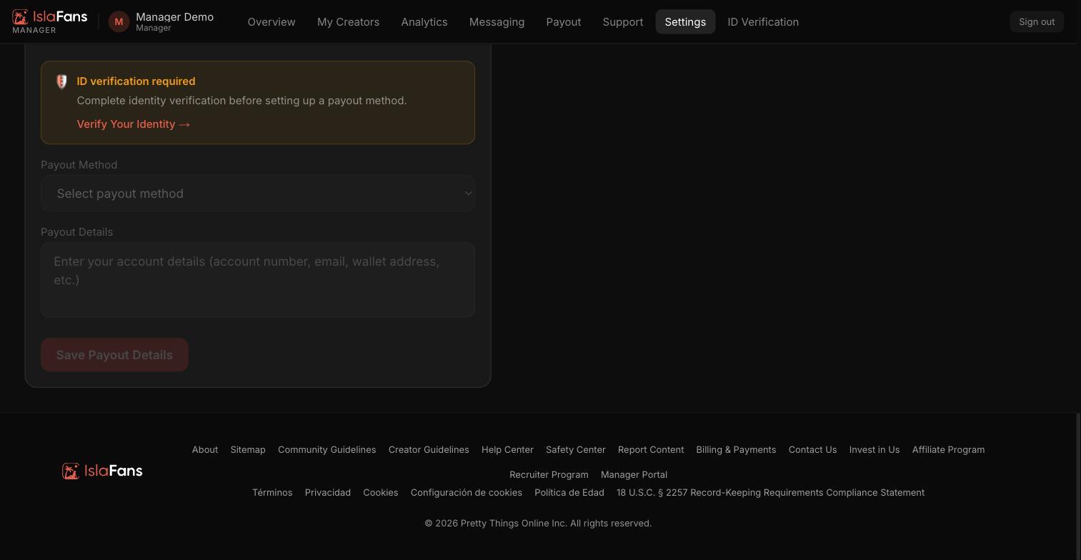 Set Up Your Payout Method — screenshot 1