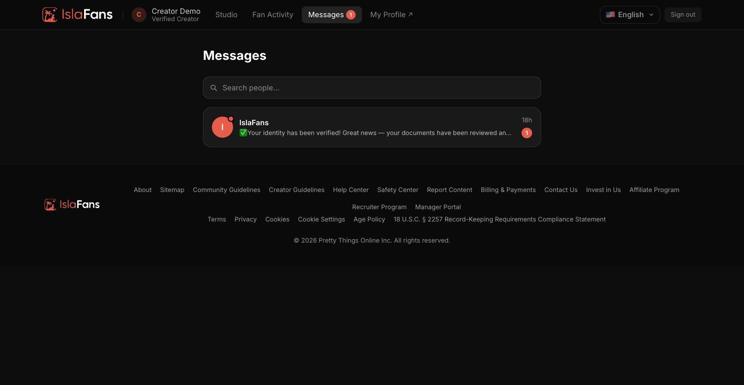 The conversation list with search.